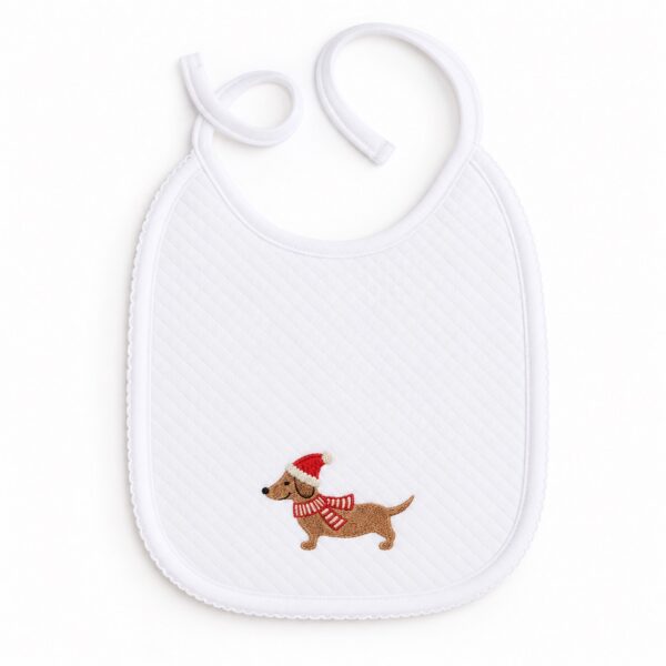 living-nature-baby-accessoires-luxe-bavet-wit-kerst-teckel-max